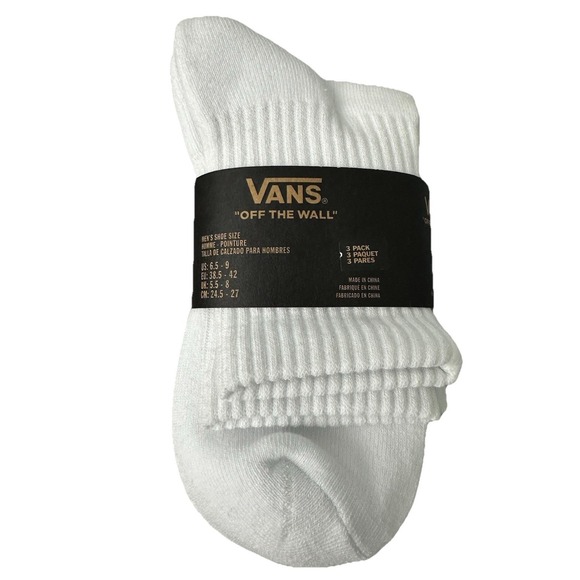 Vans Other - New Vans Men's Classic Half Crew Socks 3-Pack Size 6.5-9 White